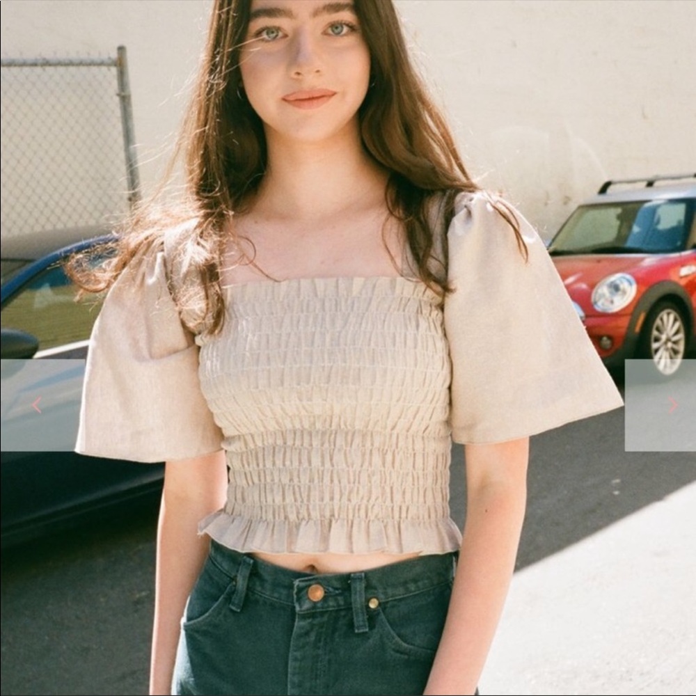 Lisa Says Gah Toni Top - Natural Linen - Medium!